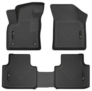 Volkswagen Atlas Floor Mats - Front + Rear - Husky Liners - WeatherBeater - Black - `18-`19